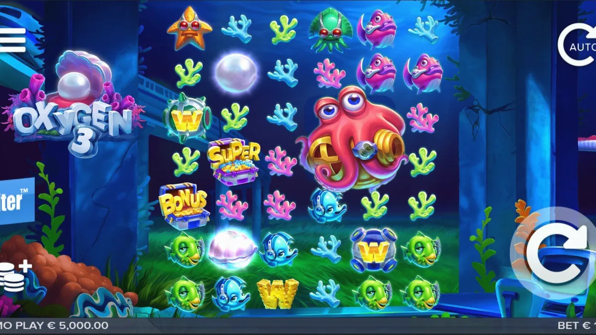 Pemandangan bawah laut futuristik di slot Oxygen 3