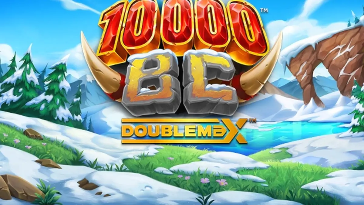 Tampilan visual slot 10000 BC DoubleMax dengan elemen prasejarah